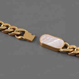 Chaîne de collier cubaine en acier inoxydable plaqué or 18 carats pour hommes, style hip-hop, vente en gros, personnalisée - Product Image 6