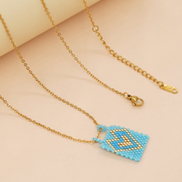 Kalung Manik Miyuki Bohemian Go2boho untuk Wanita, Kalung Buatan Tangan dengan Liontin Hati Berbahan Manik-manik, Rantai Emas Boho, Perhiasan Kalung Fashion