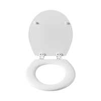 Siège de toilette en bois moulé durable blanc, fonction de fermeture douce, démontage rapide pour le nettoyage, taille universelle, accessoire de salle de bain moderne, garantie 3 ans