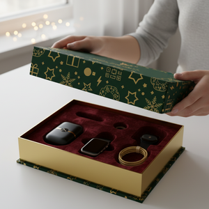 Rigid lid‑base gift <b>box</b>, <b>christmas</b> gift <b>box</b>, electronics gift set <b>box</b>, hard paper gift <b>box</b>, custom rigid packaging <b>box</b>, - Product Image 1