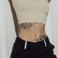WB 5 feuilles/sac fleur réaliste temporaire tatouage autocollants étanche longue durée jetable Sexy pour les femmes bras poitrine