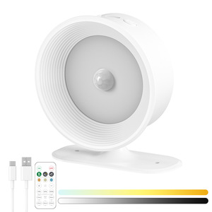 Lampe murale moderne sans fil <span class=keywords><strong>rechargeable</strong></span> à LED pour chambre à coucher, intensité réglable, rotation à 360°, télécommande, 3 CCT, détecteur de mouvement, veilleuse - Product Image 1