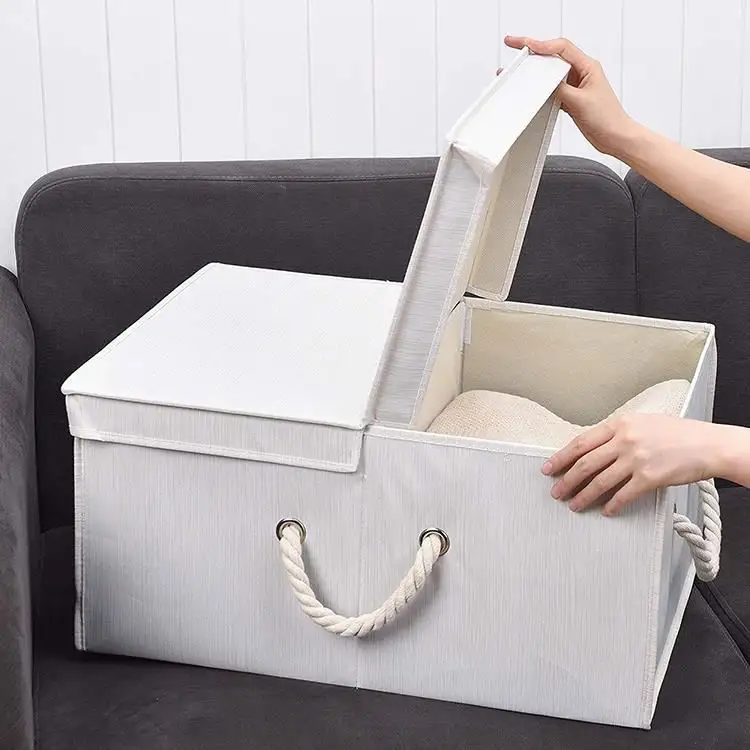 Ящик для хранения с двойной крышкой из полиэстера, складной органайзер для одежды, шкаф