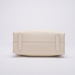 Bolsas Ladies Vegan PU Leather <span class=keywords><strong>Lichi</strong></span> Bucket Bag para mujer Casual Tote Office Travel White Handbag - Product Image 5