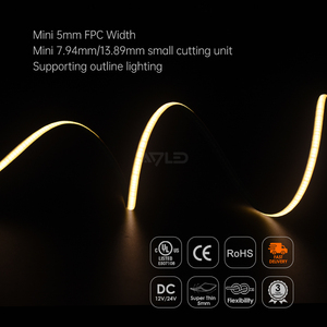 DC12V/24V 320LEDs/M COB LED Flexible Strip Light 3000K/4000K/6500K Color Options Remote Control CRI90 5mm LED Strip Light for - Product Image 2