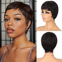 Rambut Manusia Asli Remy Virgin Brasil India 100% Alami Harga Grosir Murah untuk Pixie Curls Tersedia Wig Kecil