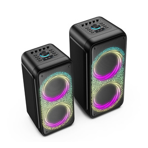 <b>Wireless</b> Karaoke Speaker Dual Speakers <b>Bluetooth</b> Portable With <b>Microphone</b> Colorful Led Light Outdoor Fitness Use - Product Image 1
