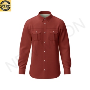 Custom Wholesale Fishing Shirt Long Sleeve UPF50+ Polyester Custom Fishing <b>Suit</b> <b>Button</b> Men Fishing Shirt - Product Image 6