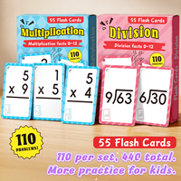 Cartes mémoire mathématiques pour les nombres, imperméables, pour l'école, addition, soustraction, multiplication, division, épaisses, durables, outil éducatif pour enfants