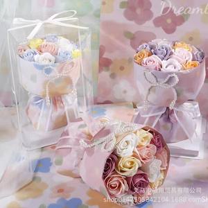Ventas de nuevas cuatro estaciones pequeño viento fragante Rosa mano colorida Flor de jabón para enviar novia regalo de vacaciones pequeña sorpresa - Product Image 1