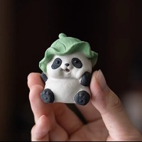 Adorable figurine de panda en argile Yixing Zisha, design de dessin animé, accessoire de thé fait main, ornement pour table à thé