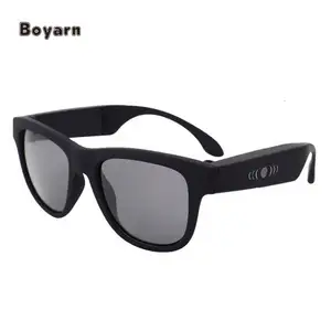 Boyarn Zonnebril Beengeleiding Headset Touch Slimme Bril Sport Draadloze Gepolariseerde Hoofdtelefoon Met Microfoon Eyewear