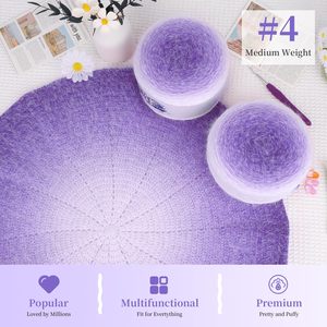 Paquete de Hilo Acrílico Mezclado para Tejer a Mano, Material de Felpa Lujoso para Gorros, Bufandas y Ropa - Product Image 4