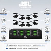 Système de microphone de conférence sans fil UHF 8 canaux JSL 740-790 MHz avec micros col de cygne