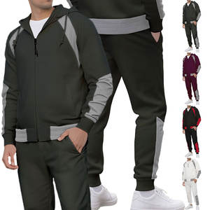 Conjunto Deportivo para Hombre Estilo Europeo Americano, Color Blanco y Gris, Sudadera con Capucha y Cierre, Pantalones, Ropa Casual de Ocio DF-103 - Product Image 4