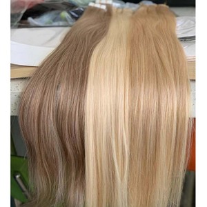 Extensiones de cabello humano con cinta adhesiva, máquina de cabello Natural Rubio, Remy, liso, marrón, Invisible, 20 unidades - Product Image 4