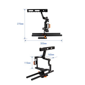 Haute qualité Top Handheld Grip Rail Rod en alliage d'aluminium vidéo <span class=keywords><strong>Cage</strong></span> de caméra portable pour GH4 A7 A7S A7RII <span class=keywords><strong>A7SII</strong></span> - Product Image 3