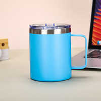 Tasse isotherme portable 350 ml avec poignée, en acier inoxydable 304, isolation thermique 6-12 heures, boucle minimaliste moderne pour café