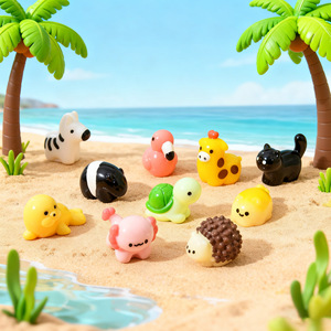 Accessoires en résine mignons en forme de mini-animaux marins, décorations DIY pour paysages, petits ornements pour voiture et bureau - Product Image 3