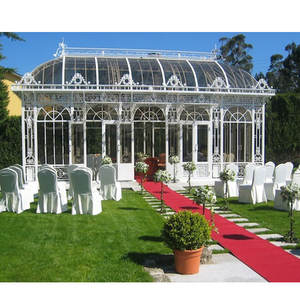 Gazebo de jardín de estilo antiguo, Villa de jardín al aire libre, de hierro forjado, con techo de hierro - Product Image 5