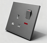 Moderno EU/UK/Universal 1/2/3/4 Gang 10/13/16A PC Material Toma de corriente eléctrica Interruptor de pared Precio de fábrica