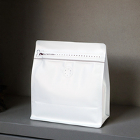 Sacs à café en papier blanc mat avec impression en gravure personnalisée JNH, 1 kg, sac à fond plat à huit soudures latérales, emballage carré pour café et thé