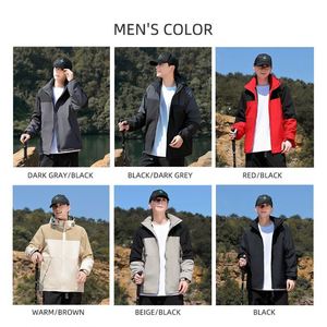 Veste de moto coupe-vent pour homme, doublure polaire amovible, softshell, chaude pour l'automne, imperméable, pour la randonnée en plein air - Product Image 4