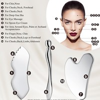 Outils de massage facial Gua Sha en acier inoxydable pour la relaxation musculaire à froid, réducteur de double menton, drainage lymphatique du cou - Vente directe usine