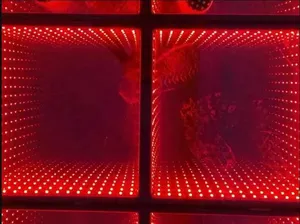 12W menyala panggung dansa tahan air kaca antigores permukaan DJ acara Led cermin tak terhingga ubin lantai