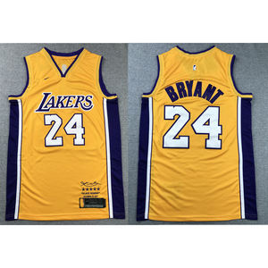 Maillots de basket-ball personnalisés prêts à être expédiés <span class=keywords><strong>Lakers</strong></span> #   24 Uniformes <span class=keywords><strong>Bryant</strong></span> en maille respirante réversible brodée 100% polyester - Product Image 4
