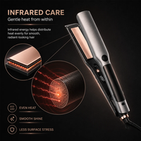 Catokan Rambut Uap Infrared Lapisan Keramik Pengunci Kunci Otomatis Mati Sendiri Atomisasi Ganda Tingkat Air NTC OEM Styling Iron