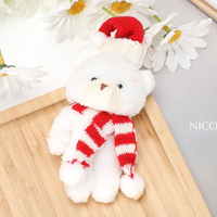Ensemble de peluches ours en peluche de Noël, trois styles, bonnet de Père Noël, écharpe tricotée, poupée en peluche, OEM ODM, vente en gros personnalisée