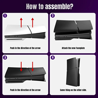 Coque de remplacement pour PS5 Slim, étui de protection détachable pour édition disque/digitale, anti-rayures, antichoc, anti-poussière