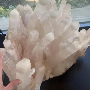 Bulk Atacado Rock Stone Raw Grande Clear Quartz Clusters Cura Áspero Grandes Clusters De Cristal