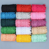 Bordure en dentelle chimique soluble dans l'eau en polyester multicolore, 15 yards, accessoires de rideaux, dentelle brodée