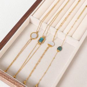 Pulsera Unisex de Estilo Vintage con Dije de Concha y Colgante de Acero Inoxidable Chapado en Oro de 18K, Regalos de Boda, Joyería de Nuevo Diseño - Product Image 2