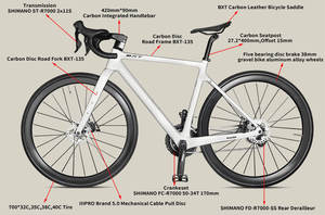 Vélo de gravier BXT en fibre de carbone 700C avec passage de câbles entièrement intégré, groupe de freins à disque 105 <span class=keywords><strong>R7000</strong></span> 2*11 vitesses, vélo de route/gravier - Product Image 3
