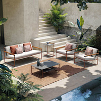 Ensemble table et chaises de loisirs d'extérieur en acier inoxydable, style moderne et minimaliste, pour table basse, canapé, villas, jardins, balcons, salle à manger