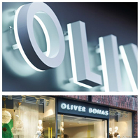 Enseigne lumineuse avec lettres en relief personnalisées avec logo et nom de marque pour la publicité intérieure et extérieure de l'entreprise