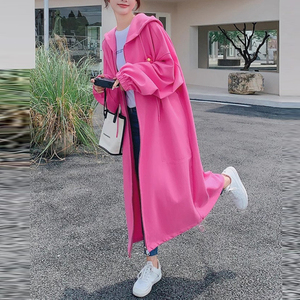 <span class=keywords><strong>Felpa</strong></span> lunga <span class=keywords><strong>con</strong></span> <span class=keywords><strong>cappuccio</strong></span> <span class=keywords><strong>rosa</strong></span> stile pigro <span class=keywords><strong>con</strong></span> <span class=keywords><strong>cappuccio</strong></span> da donna coreana ampia Casual nuova moda oversize giacca <span class=keywords><strong>con</strong></span> cerniera cappotti - Product Image 4