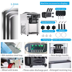 Nhà Máy Giá 25L/hr mềm phục vụ máy làm kem cho siêu thị cửa hàng tráng miệng 3 hương vị sữa nước thành phần QATAR thiết kế - Product Image 5