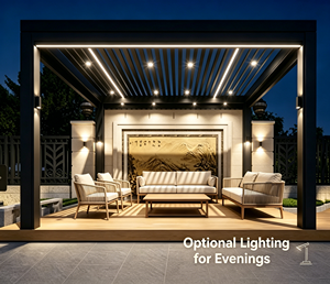 Pergola extérieure motorisée à lames orientables en aluminium, style moderne, gazebo sur mesure, <span class=keywords><strong>pavillon</strong></span> de patio auto-installable résistant au vent et à la neige - Product Image 2