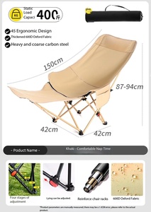 Silla Reclinable Plegable para Exteriores Estilo <span class=keywords><strong>Luna</strong></span>, Cuatro Posiciones, Oxford 600D con Bolsillo Lateral, para Camping, Playa y Picnic, en Oferta - Product Image 6