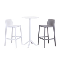 Chaise de bar minimaliste moderne, chaise haute épaisse et élégante, empilable, en plastique, pour restaurant, bar commercial