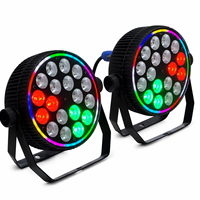 Luz LED Par para Fiestas y Bodas en Interiores, 18 Piezas, 8W RGBW 4 en 1, con Luz Auxiliar, para Discotecas y Escenarios