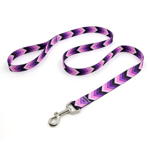 Purple <b>Pink</b> Chevron <b>Dog</b> Collar and Leash Set Adjustable Buckle Closure Fashion Polyester Material for <b>Dogs</b> - Product Image 2