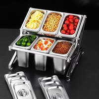 Support de présentation alimentaire durable pour buffet d'hôtel, équipement en acier inoxydable, support pour condiments et bacs GN