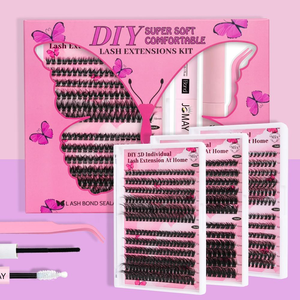 Kit di Ciglia a Ciuffi JOMAY 8-18mm, Etichetta Privata, 100D 200D, Ciuffi di Ciglia Nere Voluminose, Curva <span class=keywords><strong>D</strong></span>, Kit per Extension Ciglia Fai-da-Te - Product Image 1