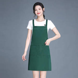 Dark Green <b>Apron</b> One Size Polyester Stain Resistant Workwear For Food Service Restaurants - Product Image 1