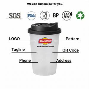 Vaso desechable de PP esmerilado de boca ancha de 500ml con tapa con orificio para pajita, venta al por mayor, para Boba, Smoothie, Zumo, con logotipo OEM - Product Image 4